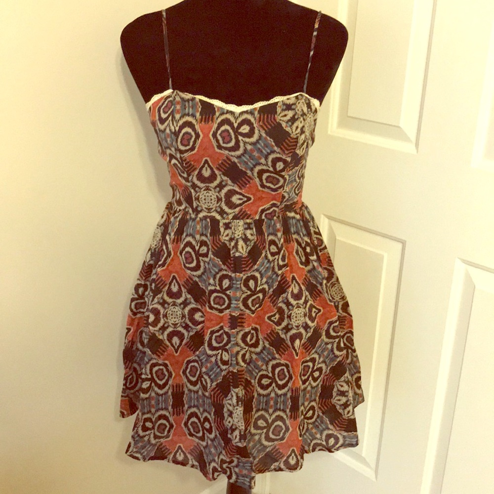 Multicolored print Fit and Flare Mini Dress Sz 2